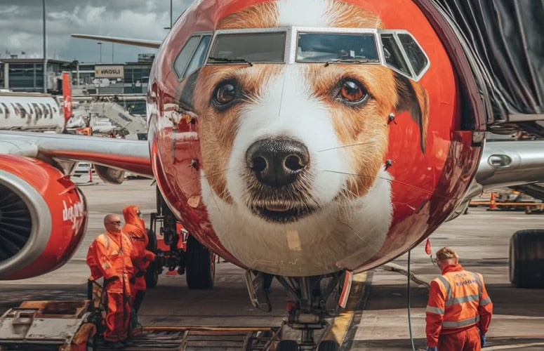 С собакой на самолёте